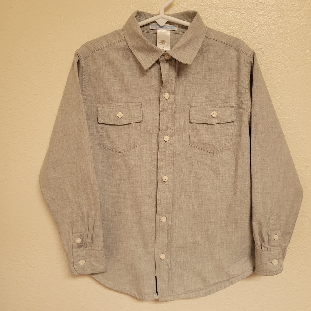 Janie + Jack Boys Gray Button-Up Shirt
